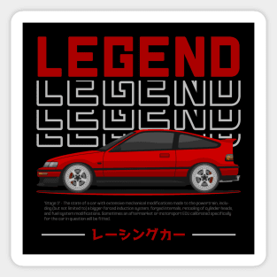 Midnight Racer Red CRX JDM Sticker